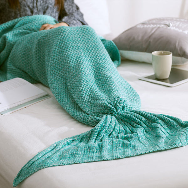 Handmade Knitted Mermaid Tail Blanket