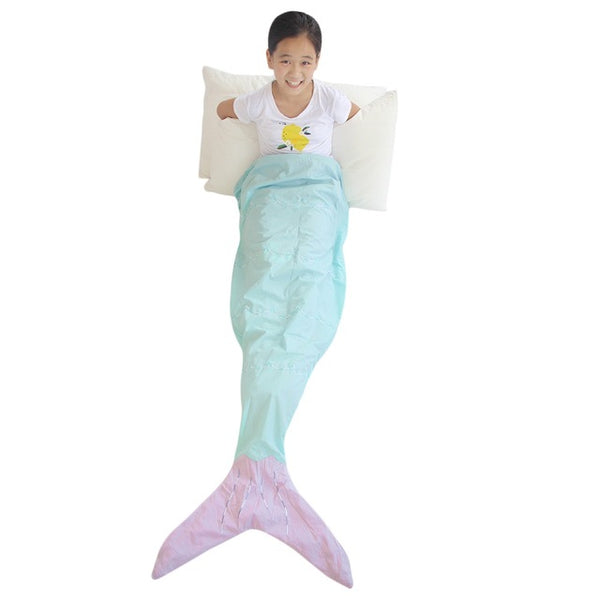 Fleece Blue little mermaid baby blanket