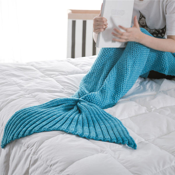 Handmade Knitted Mermaid Tail Blanket