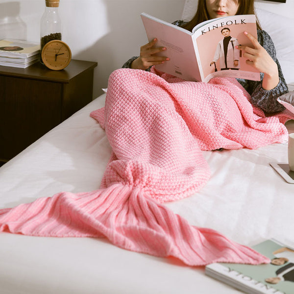 Handmade Knitted Mermaid Tail Blanket