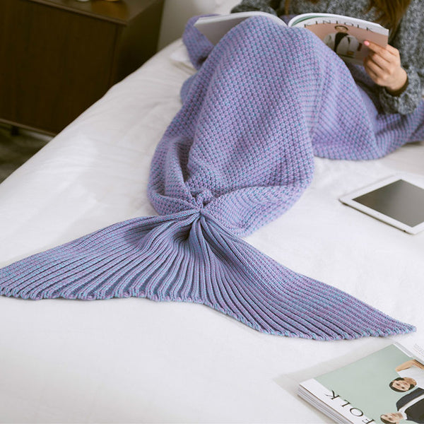 Handmade Knitted Mermaid Tail Blanket