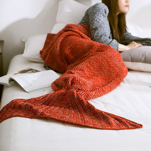 Handmade Knitted Mermaid Tail Blanket