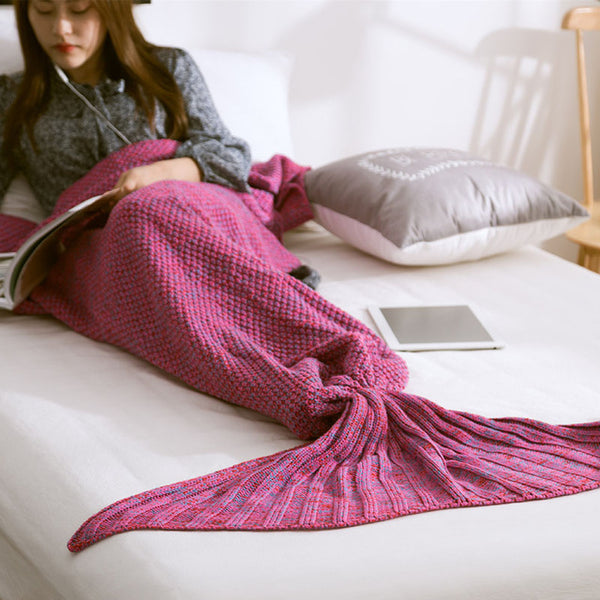 Handmade Knitted Mermaid Tail Blanket