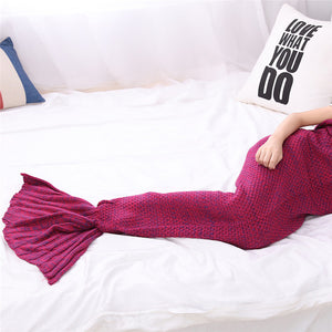 Handmade Hotpink Knitted little mermaid baby blanket