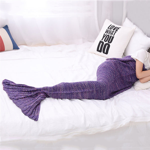 Handmade Knitted little mermaid baby blanket