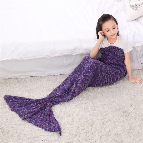 Handmade Knitted little mermaid baby blanket