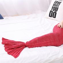 Handmade Red Knitted little mermaid baby blanket
