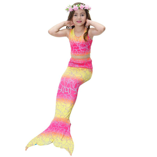 Kids Swimmable Monofin Mermaid Swimsuit Full Costume