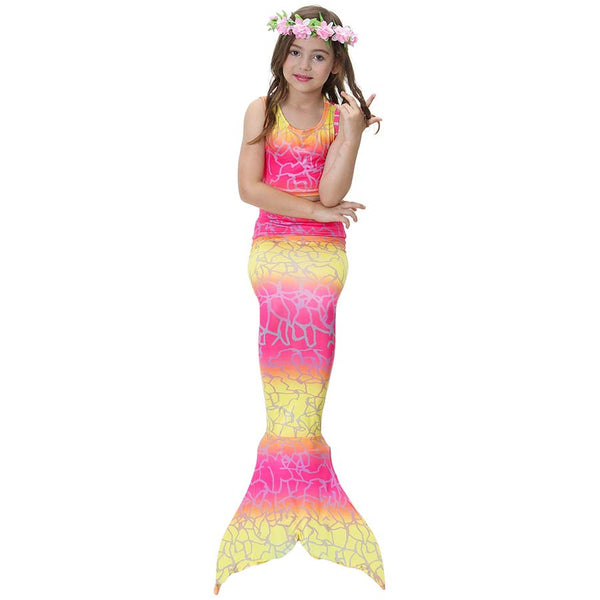 Kids Swimmable Monofin Mermaid Swimsuit Full Costume
