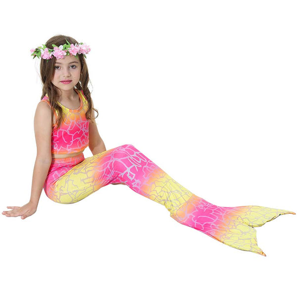 Kids Swimmable Monofin Mermaid Swimsuit Full Costume