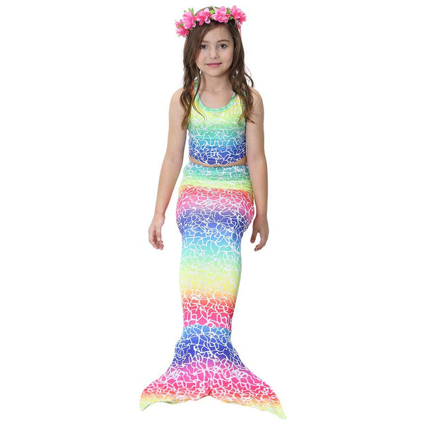 Kids Swimmable Monofin Mermaid Swimsuit Full Costume