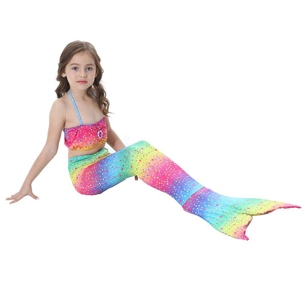 Kids Swimmable Monofin Mermaid Swimsuit Full Costume