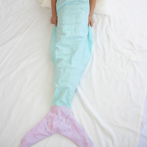 Fleece Blue little mermaid baby blanket